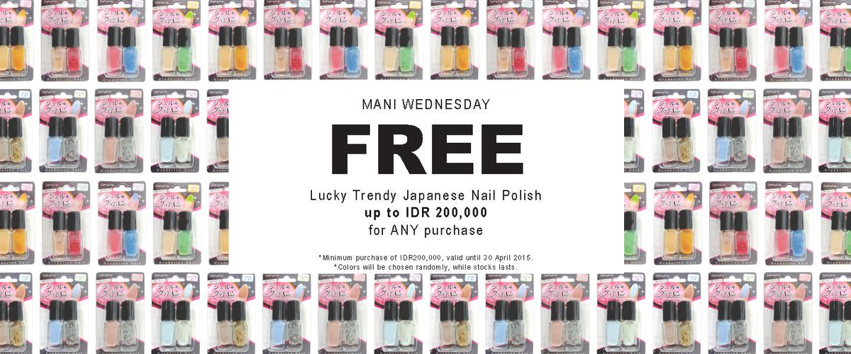 FREE JAPANESE NAIL POLISH for ANY purchase with us! Valid the entire April 2015! Happy shopping, beauties <3
