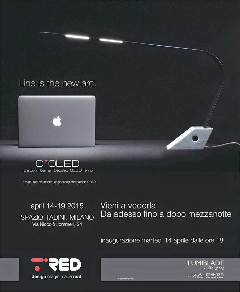 MarmiSerafini's tweet photo. Line is the #new arc: #C7OLED at @SpazioTadini.Vist the exhibition "Carbonio e Design" #FuoriSalone2015 #iSaloni2015 http://t.co/mOwpEcAkkp
