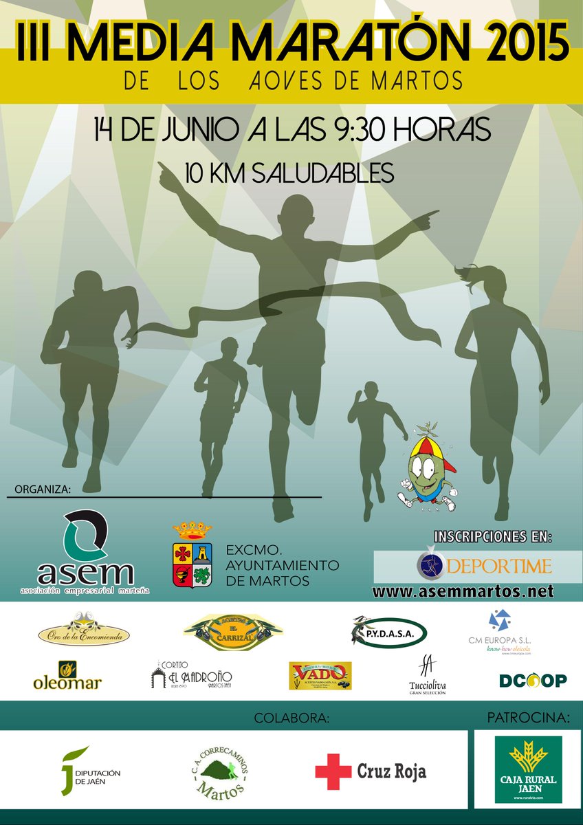 asem_martos's tweet photo. Abierto el plazo de inscripción, Participa en la Media Maraton o en los 10 KM saludables y ayuda a nuestros AOVES. http://t.co/RdtPauInrs