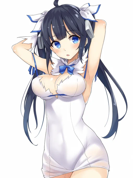 ヘスティア様描いたった! なにこの紐・・・考えた人天才だろ・・・ 