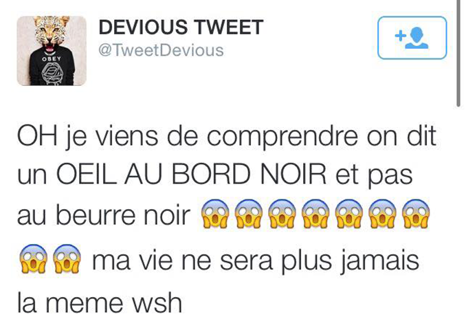 6play Auf Twitter Rt Si Vous Pensez Qu On Dit Un Oeil Au Beurre Noir Fav Si Vous Pensez Que C Est Un Oeil Au Bord Noir Http T Co 3r0dcbtfxd