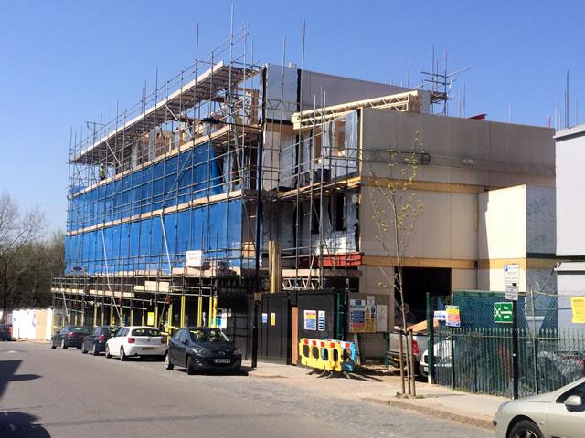 KestrelTF's tweet photo. Timber frame construction going well at Phase 2 of The Central, Iverson Road, London, NW6. 23 units over 5 storeys. http://t.co/RvXBO9Irg2