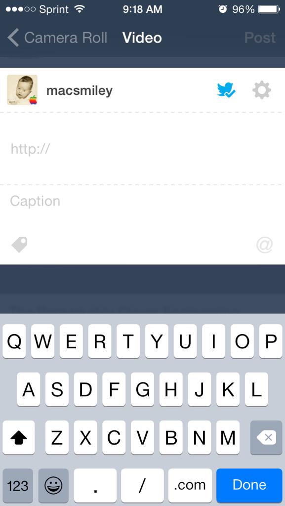 MacSmiley's tweet image. Sweet! #Tumblr #Update #4.0 #VideoEmbedding