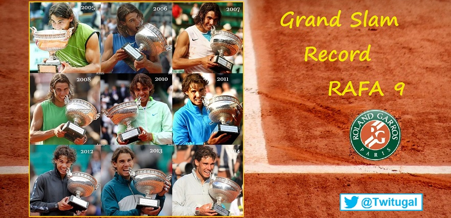 Twitugal's tweet photo. #Nadal #RG15 #GrandSlamRecord http://t.co/DLLPOORBKT