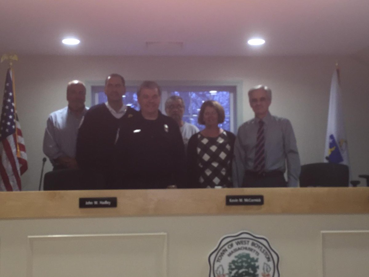 WB01583's tweet photo. #westboylston selectmen welcomes new firefighter William Nickerson http://t.co/QGXQvaFgdh