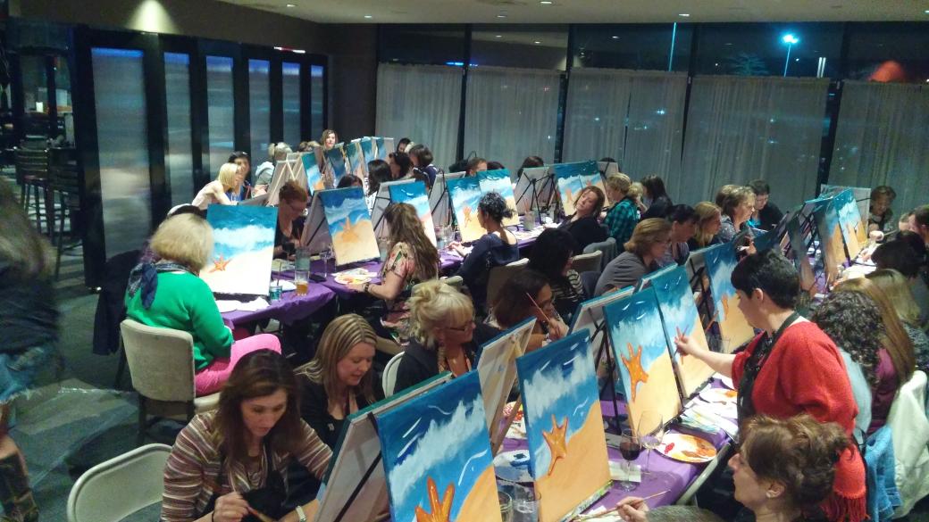 parchedpainter's tweet photo. Awesome fundraiser 2 benefit the fight against Leukemia and Lymphoma #paintnight #fundraiser #Boston #cancersurvivor http://t.co/jsJ029yf0J