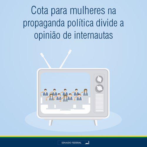 Enquete DataSenado: 56% são contra reserva de 30% de propagandas partidárias para candidatas. ow.ly/LDEnG