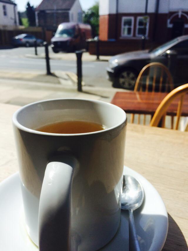 HelenCovich's tweet photo. #greentea @DishSE15 -in the sunshine- great to see you open again! x http://t.co/iPdPkNZfc8