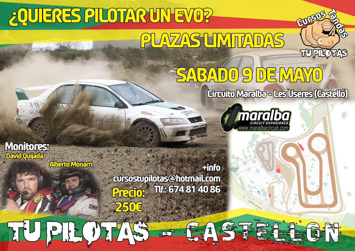 TuPilotas's tweet image. TU PILOTAS - CASTELLÓN

¿ A QUE ESPERAS PARA PILOTAR NUESTRO EVO ?

+ INFO Y RESERVAS:

Cursostupilotas@hotmail.com