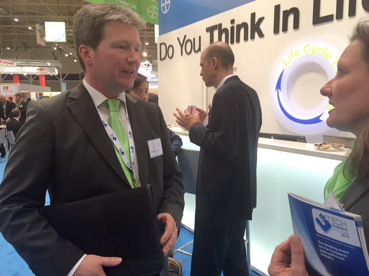 covestro's tweet photo. Reinhard Albers to talk about hightech #PU foams for #EnergyEfficient #Appliances at 2:30PM #UTECH2015 http://t.co/K5ELIoUErH
