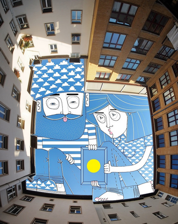 Grolschza's tweet photo. An illustrator images the inhabitants living in the sky between buildings: http://t.co/QOV52i9PwA #ChooseInteresting http://t.co/N3kbO5a5fD