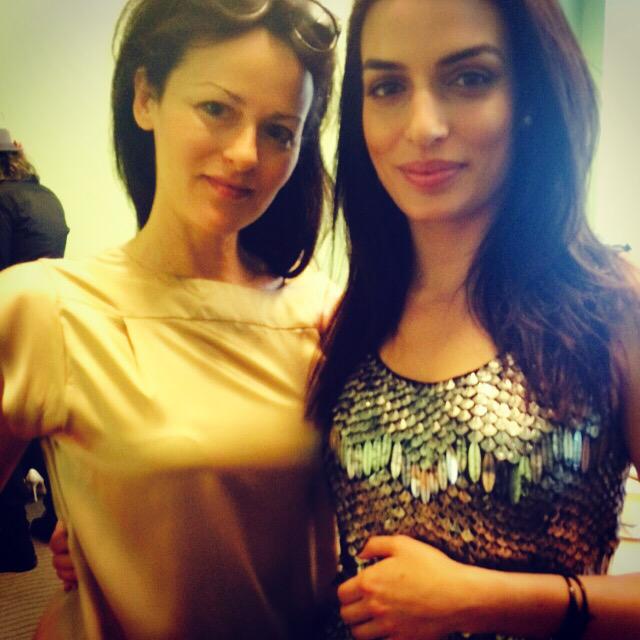 AneliaPeschev's tweet photo. With James Bond girl Tonia Sotiropoulou in AP😎 http://t.co/hQvRC0I5QR