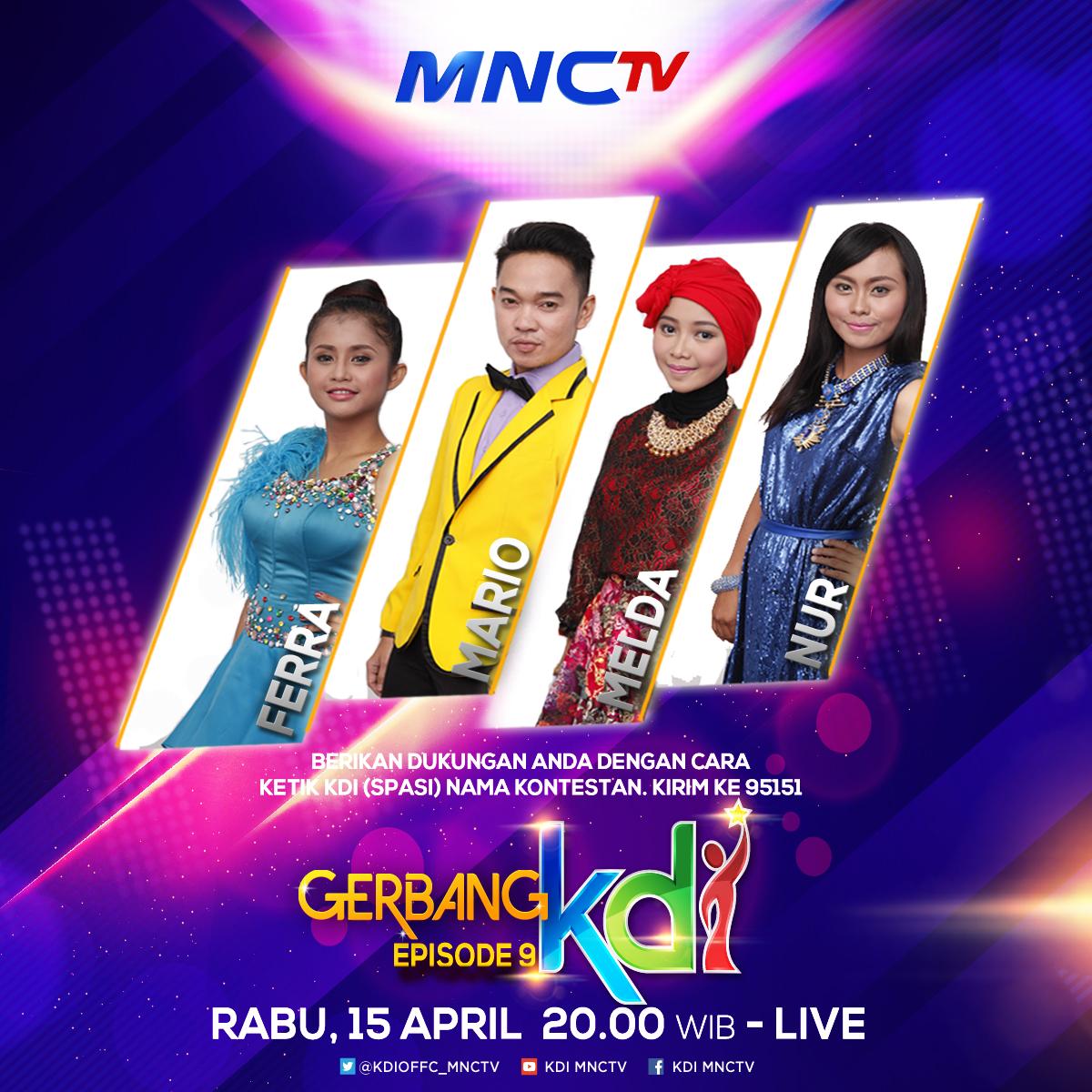 Jam 8 malam! Siap-siap nonton &amp; dukung 4 kontestan siap untuk membuka gerbang menuju Babak kontes. #GerbangKDI