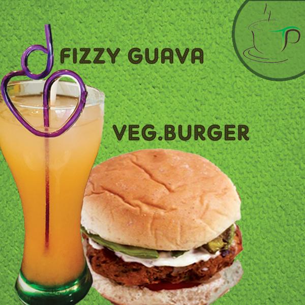 TeaPeaCafe's tweet photo. Give a try to our chilled Fizzy Guava &amp; tasty Veg.#Burger.We assure you will go for a joy-food-ride. #Borivali #Cafe http://t.co/LcYL3dOJ7i