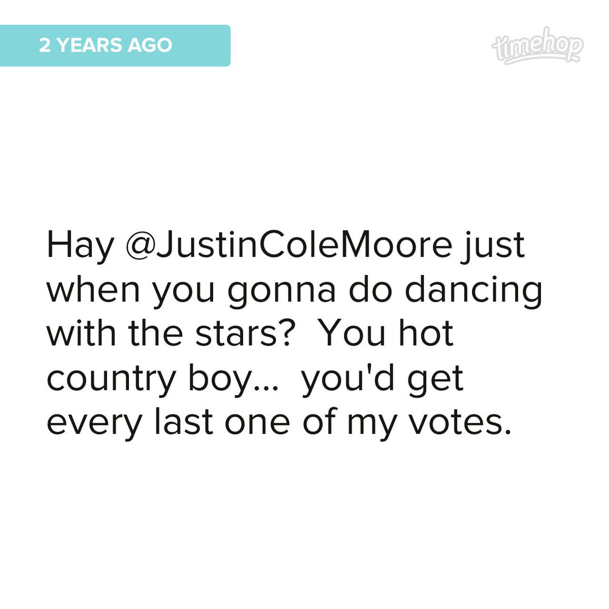 kingkinserdiva's tweet photo. Look at what was in my @timehop! @JustinColeMoore
@JustinColeMoore who's with me? http://t.co/jFuaTtCYUr http://t.co/ABZmN0Bg0a
