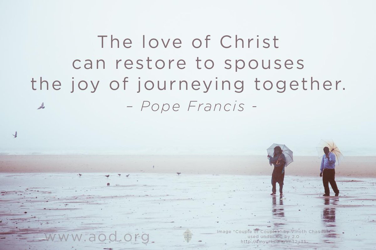 ArchofDet's tweet photo. "The love of Christ can restore to spouses the joy of journeying together." 
-Pope Francis @Pontifex #Catholic http://t.co/DdmAGB8FVr