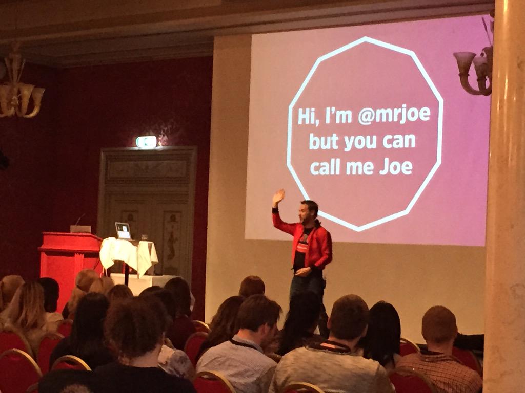 audmaha's tweet photo. Last speaker at #ygg15  @mrjoe 😀 http://t.co/eUmzQ9xYcJ