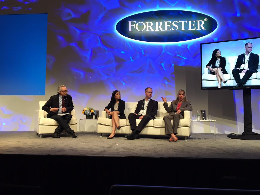 forrester's tweet image. Technology blurs the lines. @DavidKirkpatric on stage with @SAP, @PepsiCo, @Chase #FORRforum