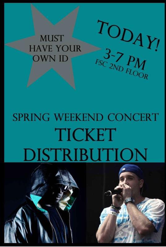 Today is the day to get your Spring Weekend ticket!! Come to the FSC at 3pm-7pm! Bring your Bryant ID!