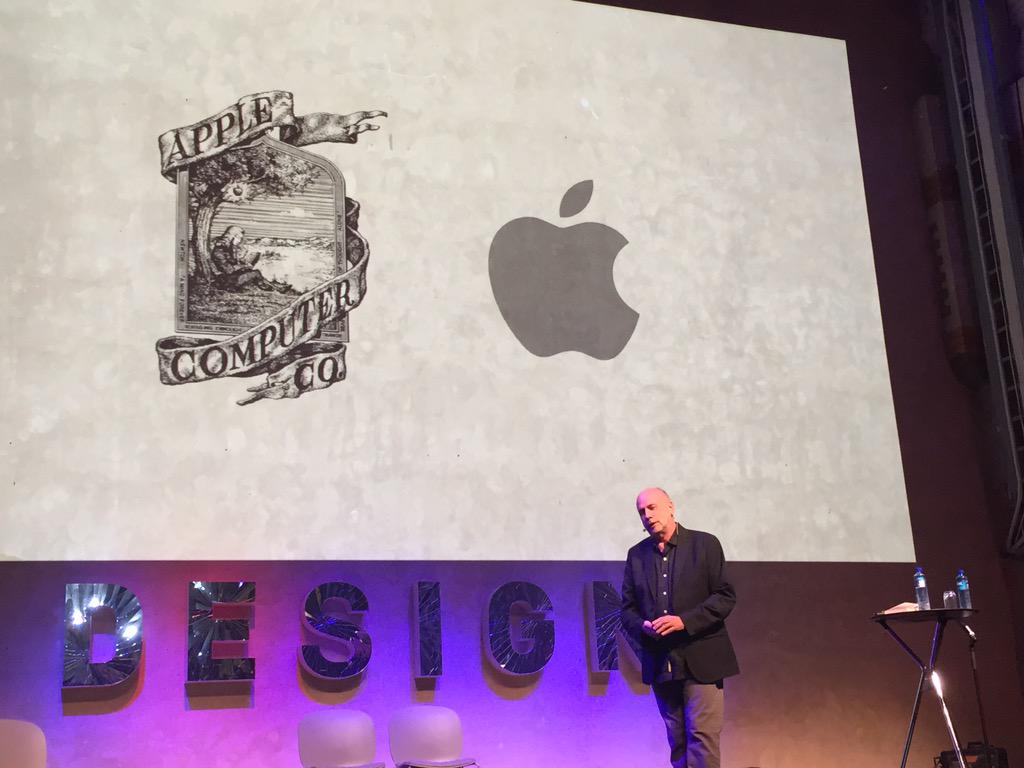 EnvisionChi's tweet photo. Apple's logo da og nå. Pussig nok kom dette  på foredraget "Insanely simple" med @ksegall #designdagen http://t.co/HJzZbZzjkU