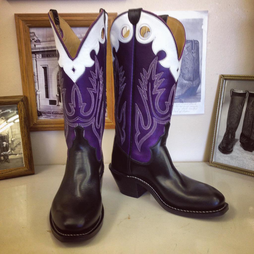 black and purple cowboy boots