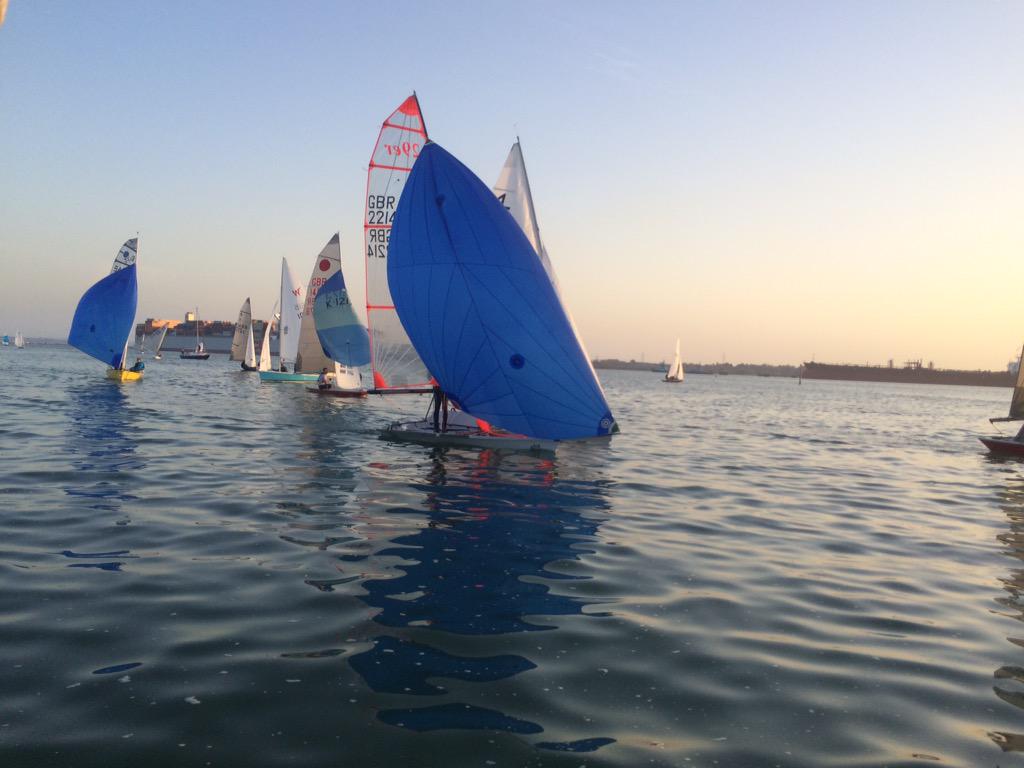 <a href="/WarsashSC/">Warsash Sailing Club</a> dinghies out racing around me tonight on a glorious evening