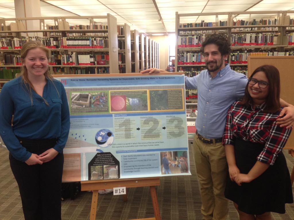 wpiEWB's tweet photo. Come visit EWB-USA WPI to see our poster for the WPI Sustainable Futures Competition! We're upstairs in the Library. http://t.co/sbqAPyQ2y2