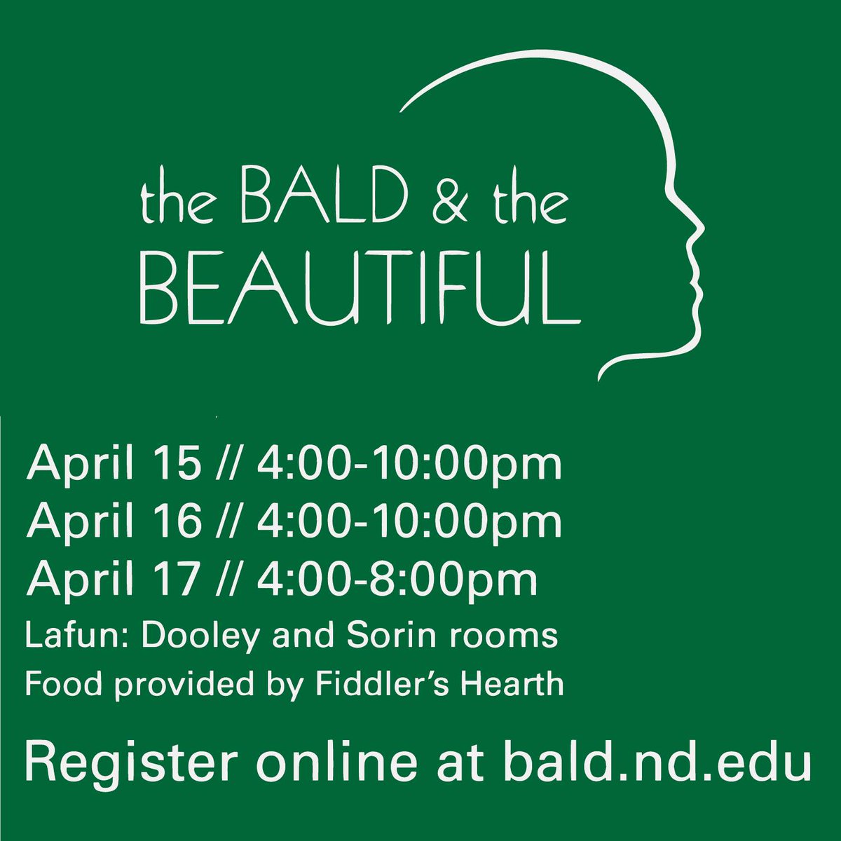 Today's the day!! Head on over to <a href="/LaFortuneND/">LaFortune</a> to support The Bald &amp; The Beautiful!