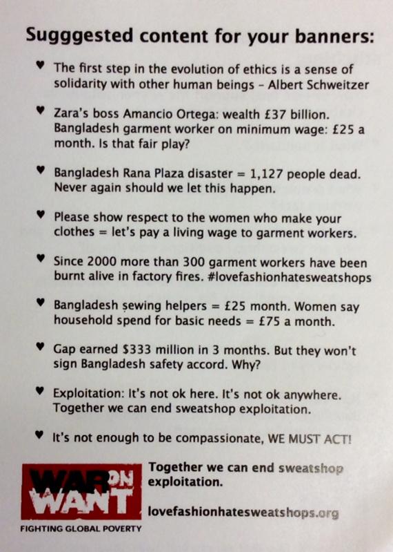 Fash_RevSpain's tweet photo. Awesome facts!! #WhoMadeMyClothes?
RT @LeysFairtrade: Sobering messages @WarOnWant @Craftivists @Fash_Rev #FashRev http://t.co/dLozxMym8b
