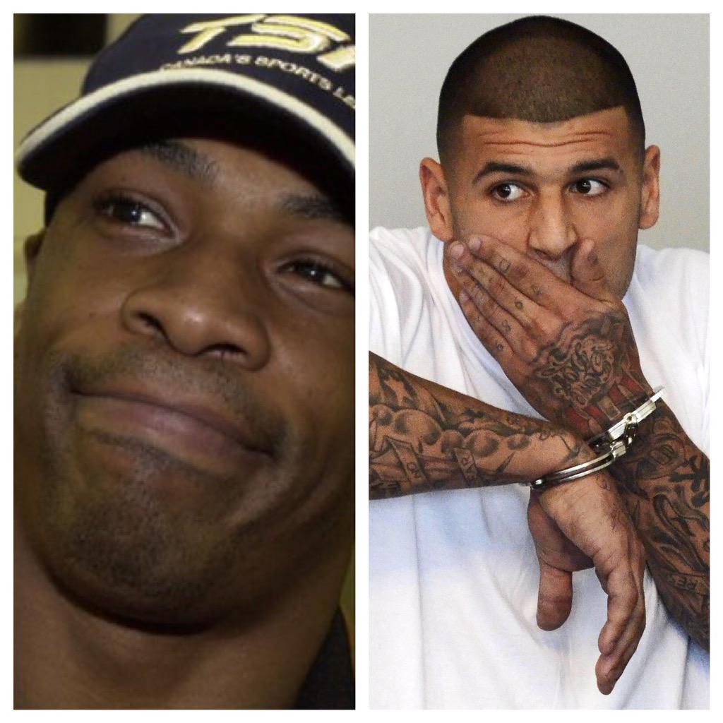 _DeadFix's tweet photo. Aaron Hernandez meet your new cell mate Lawrence Phillips http://t.co/cxcMpHEekv