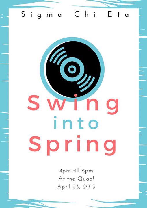 SigmaChiEta's tweet photo. Don't forget to buy tickets and tshirts TODAY for Swing into Spring! You don't want to miss it!! http://t.co/18BHkjAFaA