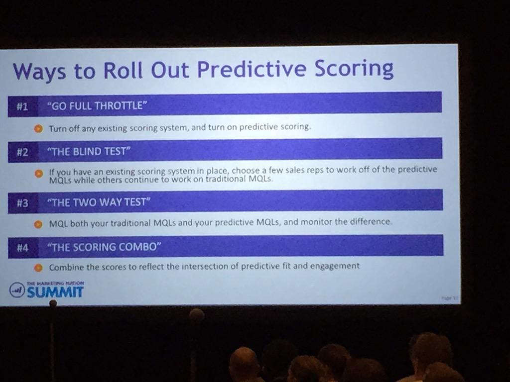 nipulc's tweet image. Multiple ways to roll out #predictivescoring #MKTGgenius #MKTGnation @joannakwong @FireEye picked #3 moving to #4