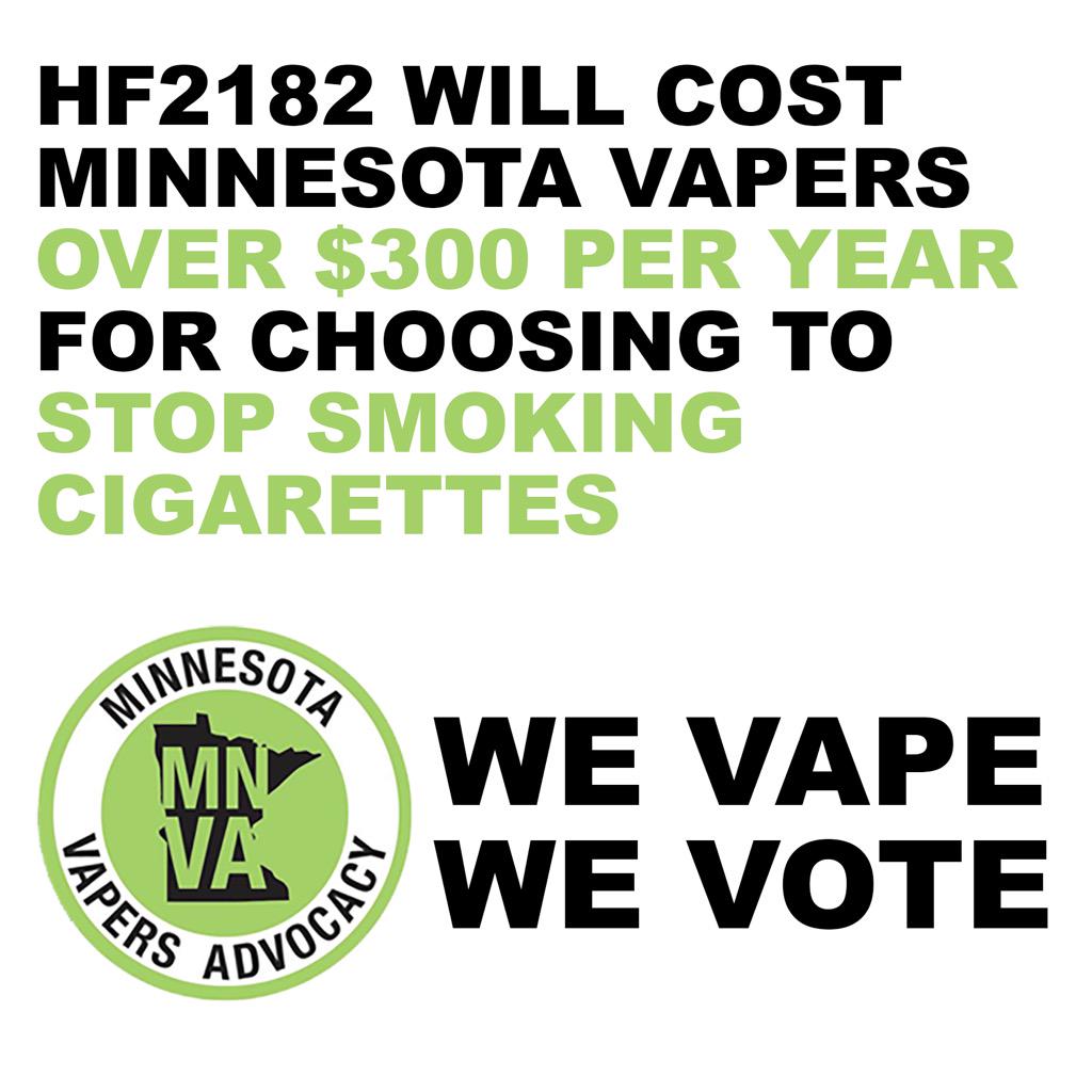 MNVAPERS's tweet image. HF2182 proposes to tax former smokers to pay for a big tobacco tax cut. #mnleg @mnhousegop
