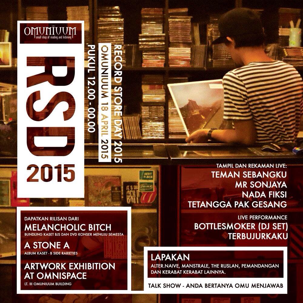 record store day di <a href="/omuniuum/">Omuniuum</a> ada ben2an santai dan dije2an gak santai..juga bisa beli rilisan melbi dan a stone a..