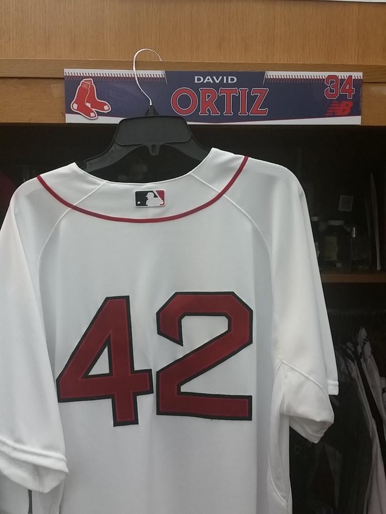 davidortiz's tweet photo. It is a privilege to wear this jersey today to honor the man who paved the way for so many of us. #ThankYouJackie http://t.co/XZyiMyMOMh