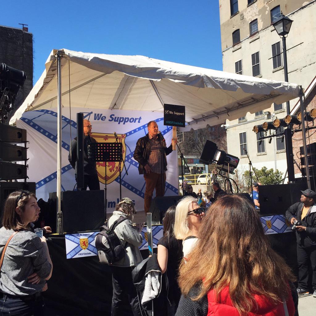 Huge turnout for the #NSfilmjobs rally. Be bold #Halifax, we can turn this around. #SaveNSFilm #NSFilmTaxCredit