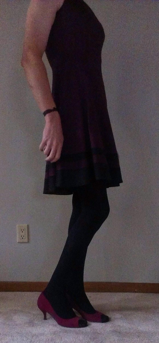 SissySandra's tweet photo. Today’s outfit - god the pics look so dark, but the dress is purple! http://t.co/xqIlgt9zxk