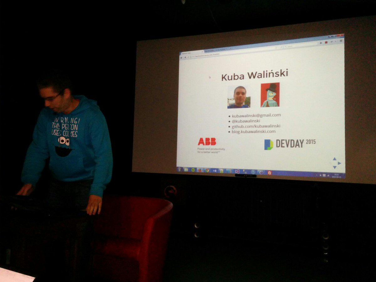 maniserowicz's tweet photo. A teraz @kubawalinski o #futurejs http://t.co/WGeDPzXljb
