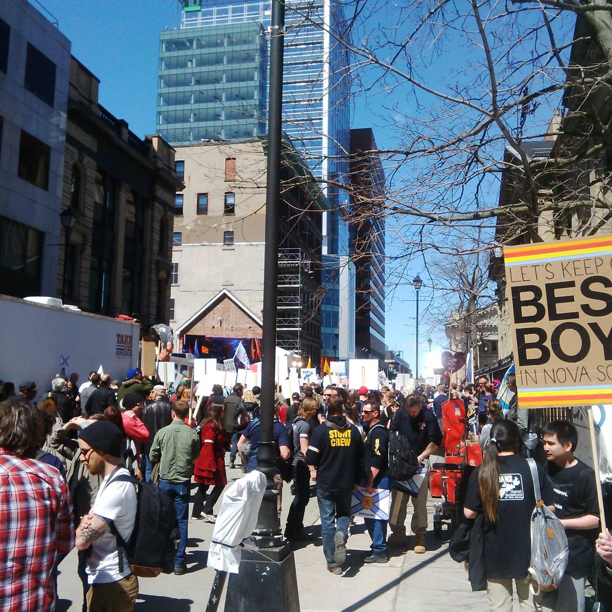 Amazing crowd at the #NSbudget protest. #NSfilmjobs