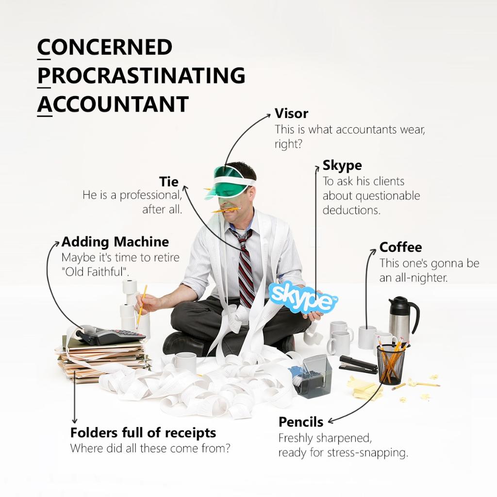 Skype's tweet image. He's got big plans for his refund this year, starting with an office chair. #OneStepAtATime #TaxDay