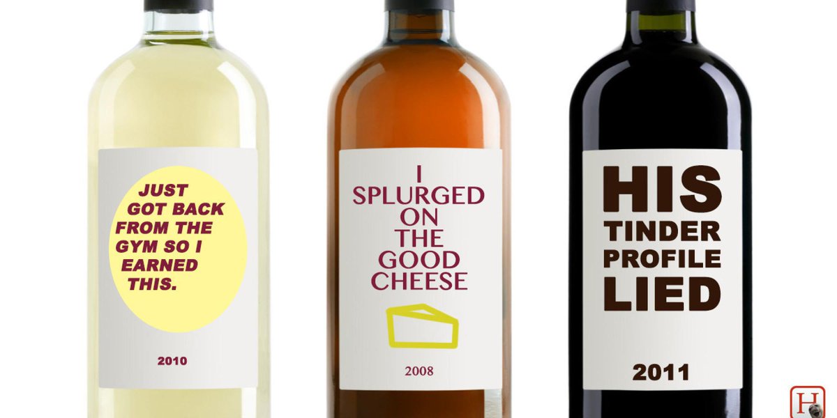 HuffPost's tweet photo. 12 honest wine labels that say what you're really drinking http://t.co/tVX2PO4scy http://t.co/c6D07Hfrcv