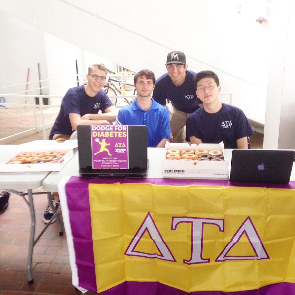 EmoryDelts's tweet photo. Sign up for our Dodge for Diabetes Tournament &amp; get a donut! Let's fight against T1D! DUC Terraces until 2:30 HURRY http://t.co/ctVVcZHbEj