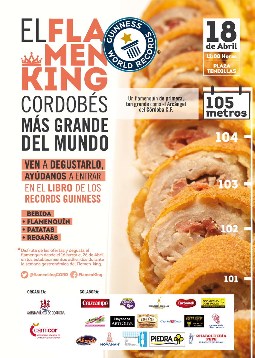 FlamenkingCORD's tweet photo. Del 16 al 26 de abril disfruta de la semana gastronómica de #Flamenking en los establecimientos adheridos @CordobaESP http://t.co/TOpFHdU2EG