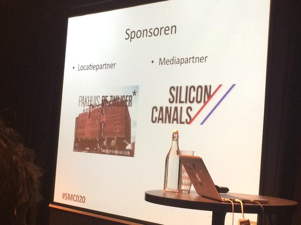 Tweetwiets's tweet photo. En we beginnen natuurlijk met onze sponsoren bedanken #SMC020 @SiliconCanals en @De_Zwijger http://t.co/Zv71cDLv2a