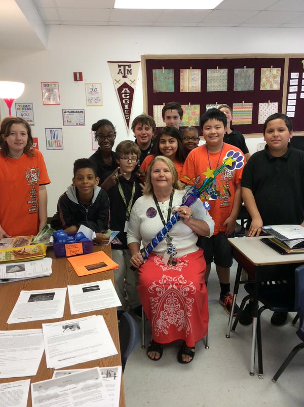 ScottatGISD's tweet photo. We finally won the #GISDGameOn Spirit Stick!!! This is for all the industrious @ScottatGISD teachers and students! http://t.co/KVO3JOPLDM