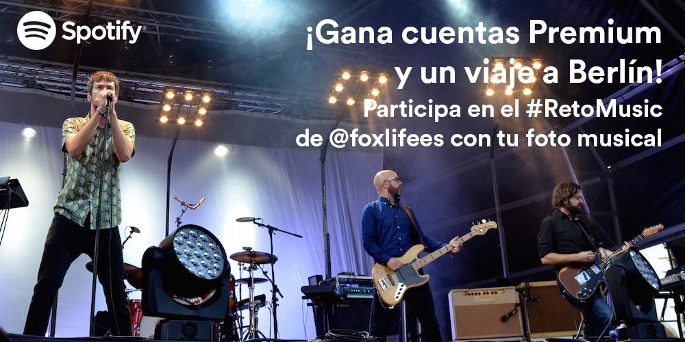 SpotifySpain's tweet photo. ¿Quieres ganar un viaje a Berlín? ¡Participa en el #RetoMusic de @foxlifees! Toda la info: http://t.co/gO7X6TAcaf http://t.co/9PiIZ6Nj7M