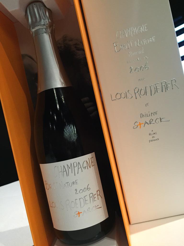 kiainga's tweet photo. Presentation of #brutnature @LouisRoederer_ with original label of top designer #PilippeStarck #designweek #MDW2015 http://t.co/zZ76dBSHRf
