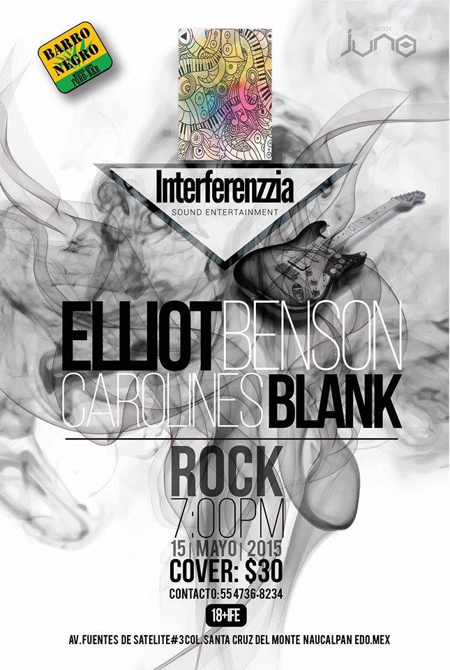 JunoGestion's tweet photo. 15 de Mayo, @ElliottOficial , @Carolinesbandmx  y @BensonRock  en Mezcaleria Barro Negro. #SomosJuno http://t.co/KJcBeeBANs