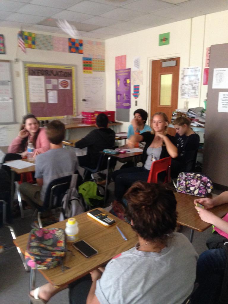 thecatlee's tweet photo. @GISDGameOn my 5th period preAP geometry class in action! #syntheticsnowballs #GISDGameOn http://t.co/Lg0TPf93fa