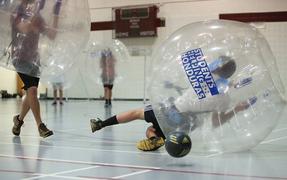 VTSHH's tweet photo. @VTSandsman We challenge you to a game of Bumper Soccer on Saturday! Help us finish building a school in Honduras :D http://t.co/Bu4YFxSxa1